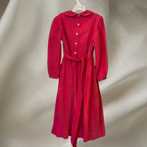 Vintage Girls Vive La Fete Smocked Bodice Pink Dress Sz 7 - Picture 2 of 4